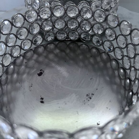 Wine Coasters Set Of 2 From Z Gallerie Clear Faceted Rhinestone Bling 6"x2.5" - Picture 11 of 16